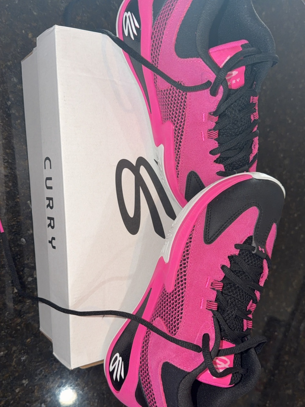 Kids Performance Sneakers in Hot Pink & Black